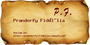 Prandorfy Fidélia névjegykártya
